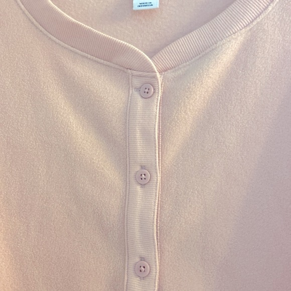 3X OLD NAVY Microfleece Henley Sweatshirt in Abalone Pink, NWT - Picture 11 of 15